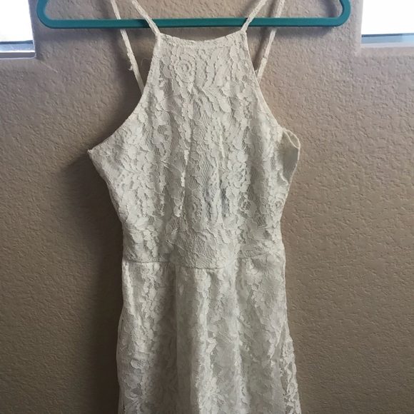 Wet Seal Dresses & Skirts - Cream Ivory High Neck Lace Fit Dress by Wet Seal